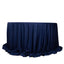 Scuba Round 132" Tablecloth Navy Blue - Wrinkle Free & Stain Resistant Seamless Table Cover