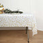 5-Pack Plastic Table Covers White Rectangle with Gold Stars - Decorative PVC Disposable Tablecloths 54"x108"