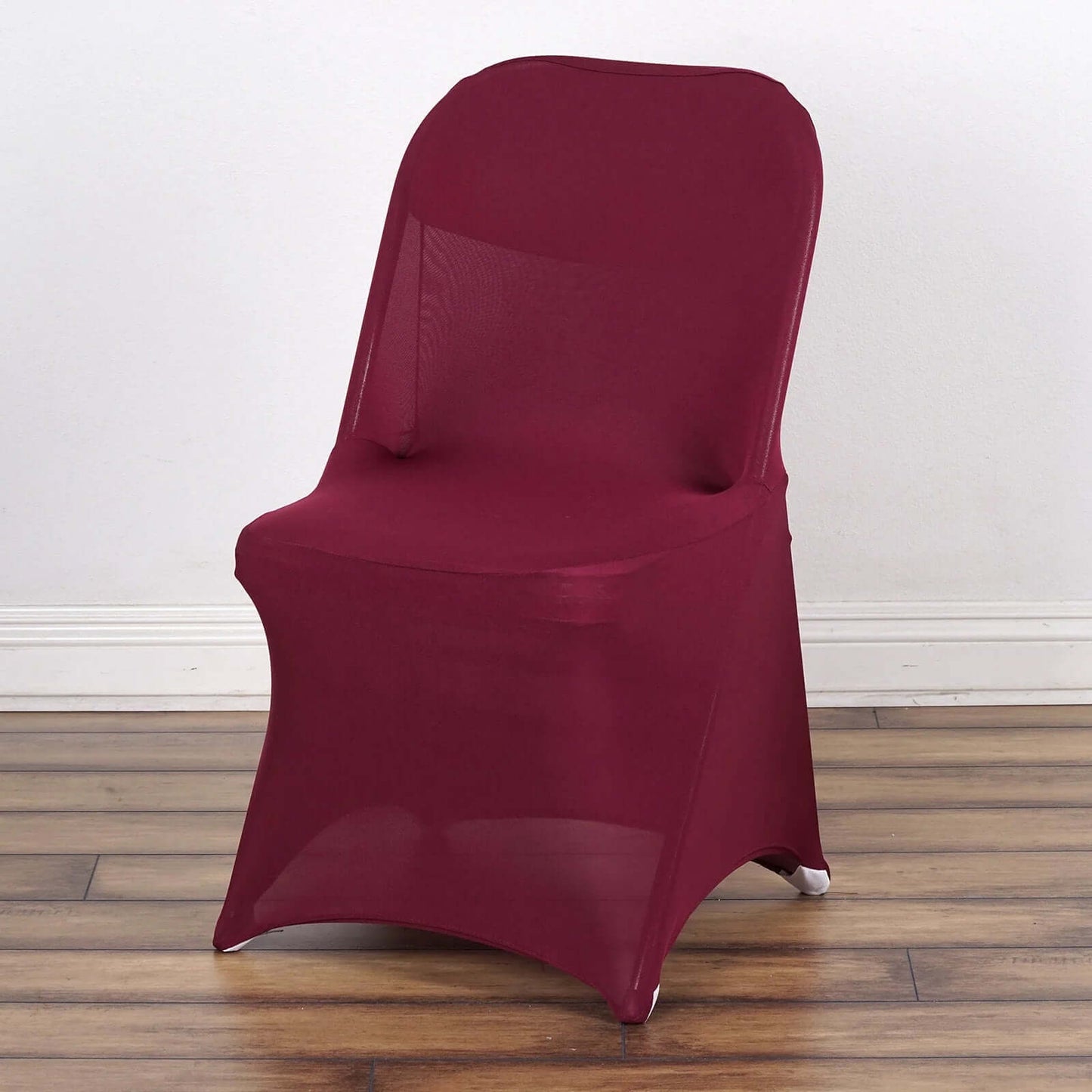 10 Pack Stretch Spandex Chair Covers Burgundy for Folding Chairs - Durable 160GSM Fitted Slipcovers