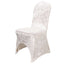 Crushed Velvet Spandex Banquet Chair Cover Fitted Slipcover White - Stretch 190GSM Slipcover with Foot Pockets for Weddings & Events