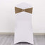 5 Pack Stretch Spandex Chair Sashes Taupe - Reusable Chair Bands with Silver Diamond Ring Slide Buckle 5"x14"