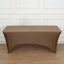 Stretch Spandex 6ft Rectangle Tablecloth Taupe - Durable Form-Fitting Table Cover