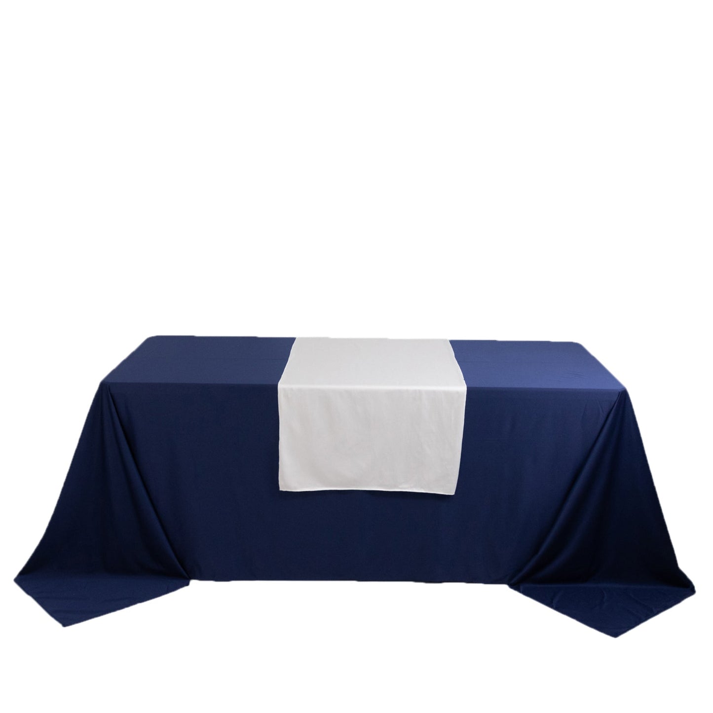 Wide Polyester 24"x72" Table Runner White - Durable Trade Show Table Linen