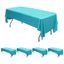 5-Pack Plastic Table Covers Turquoise Rectangle - Reliable PVC Disposable Covers for Gatherings 54"x108"