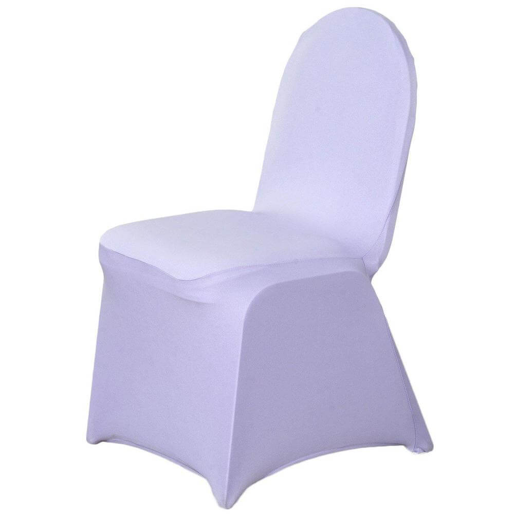 Spandex Chair Cover for Banquet Chairs Lavender Lilac - Stretch 160GSM Fabric with Slip-On Slipcover