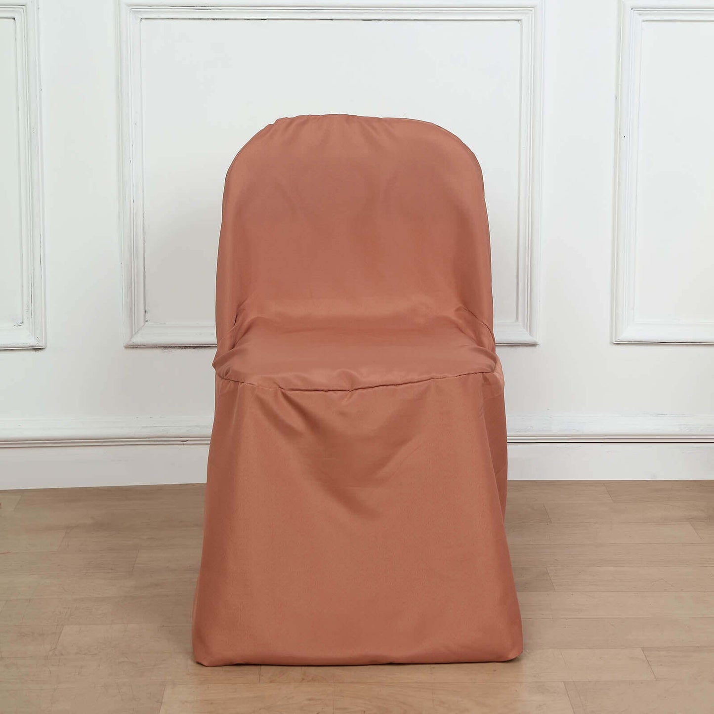 Polyester Slip On Folding Chair Covers Terracotta (Rust) - Stain-Resistant Reusable Durable Fabric