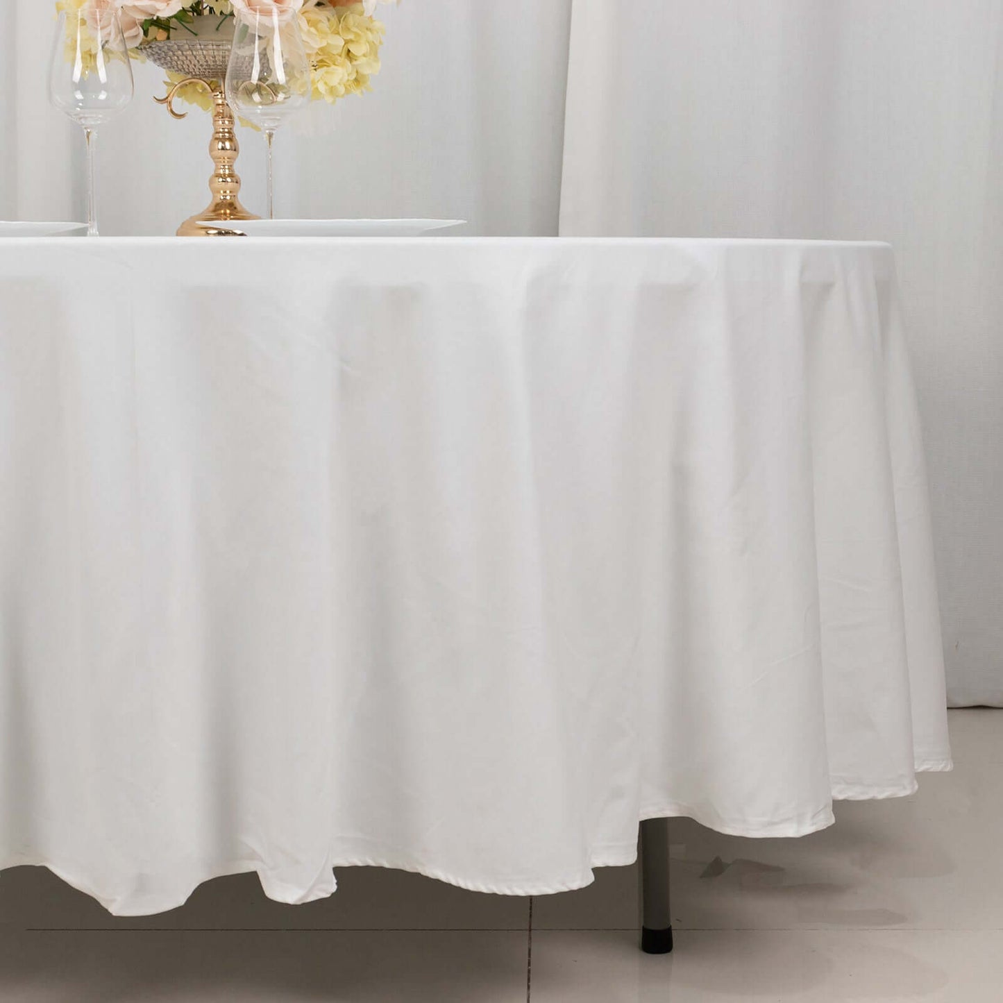 100% Cotton 108" Round Tablecloth White Linen - Sophisticated, Soft & Breathable Table Cover
