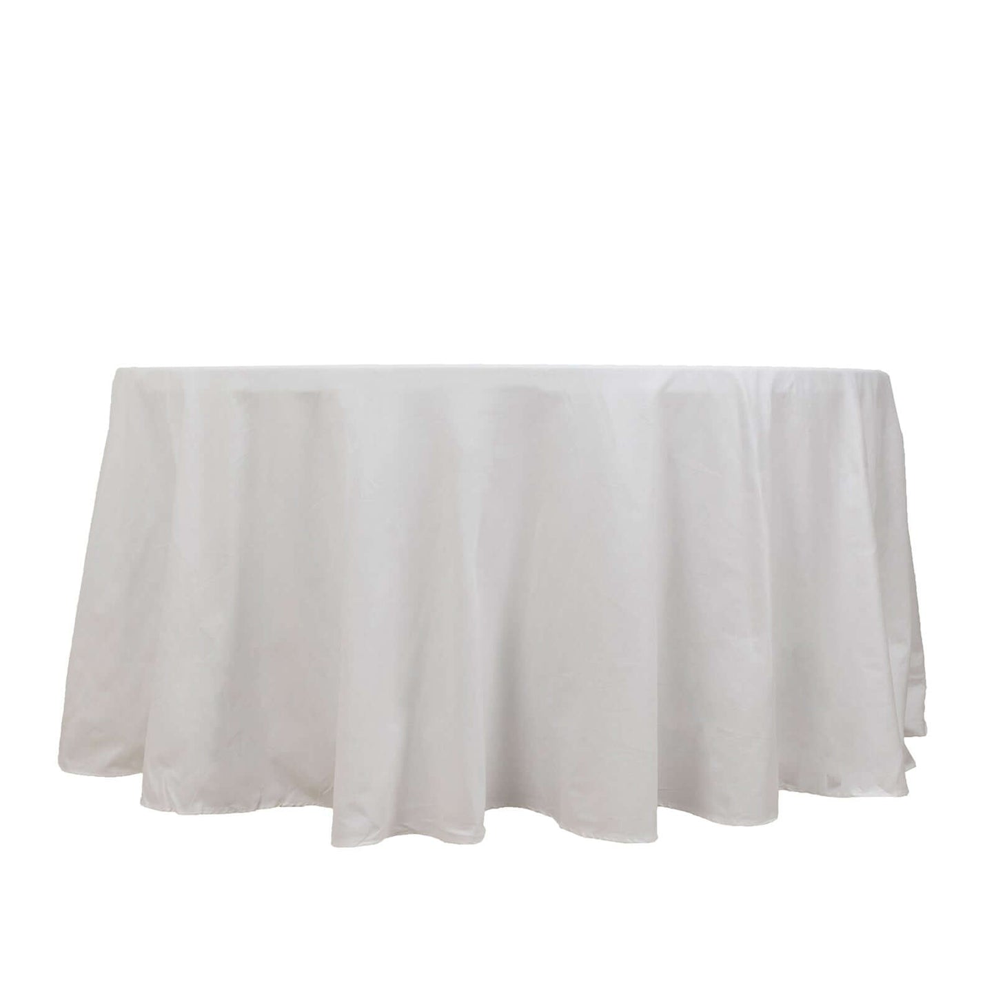 100% Cotton 120" Round Tablecloth White Linen - Seamless, Soft & Breathable Table Cover