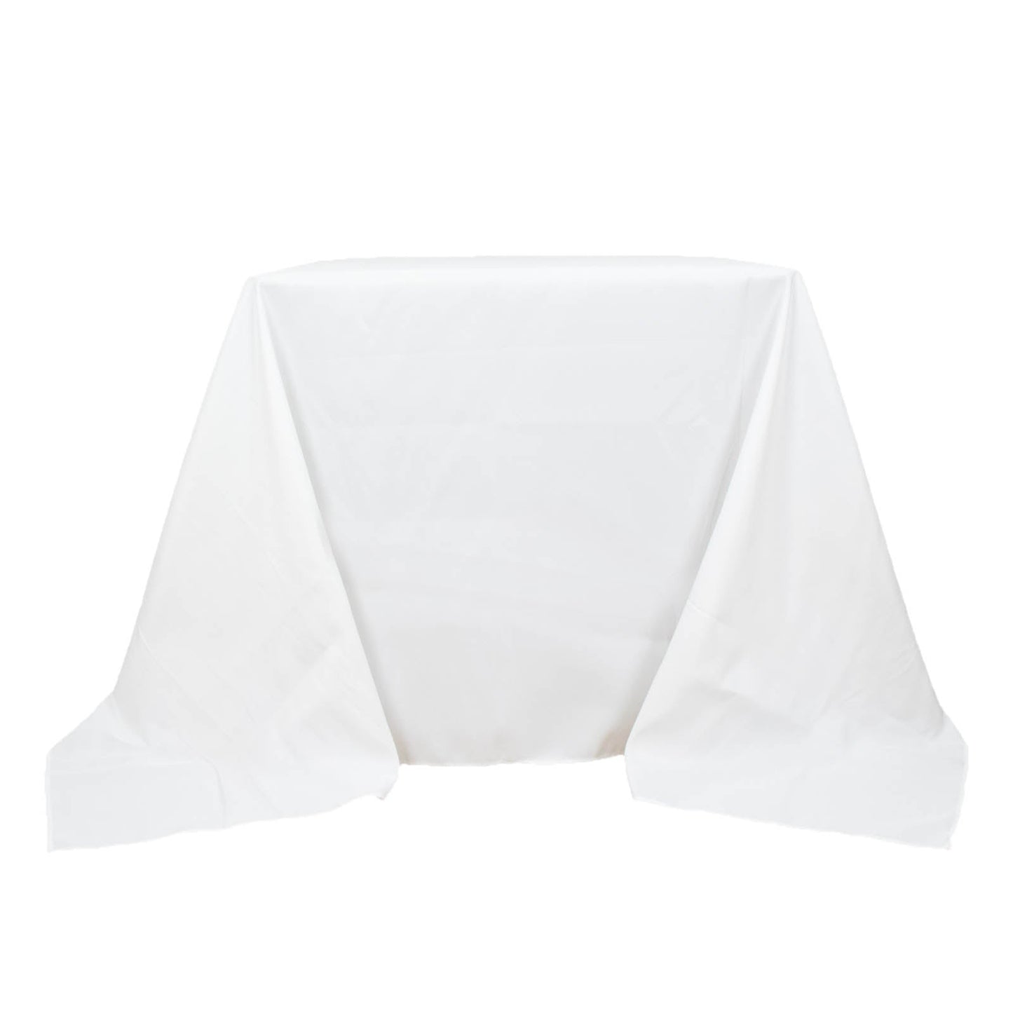 Premium Polyester Square Tablecloth 90"x90" White 220GSM Wrinkle-Resistant Table Cover for Stylish Gatherings