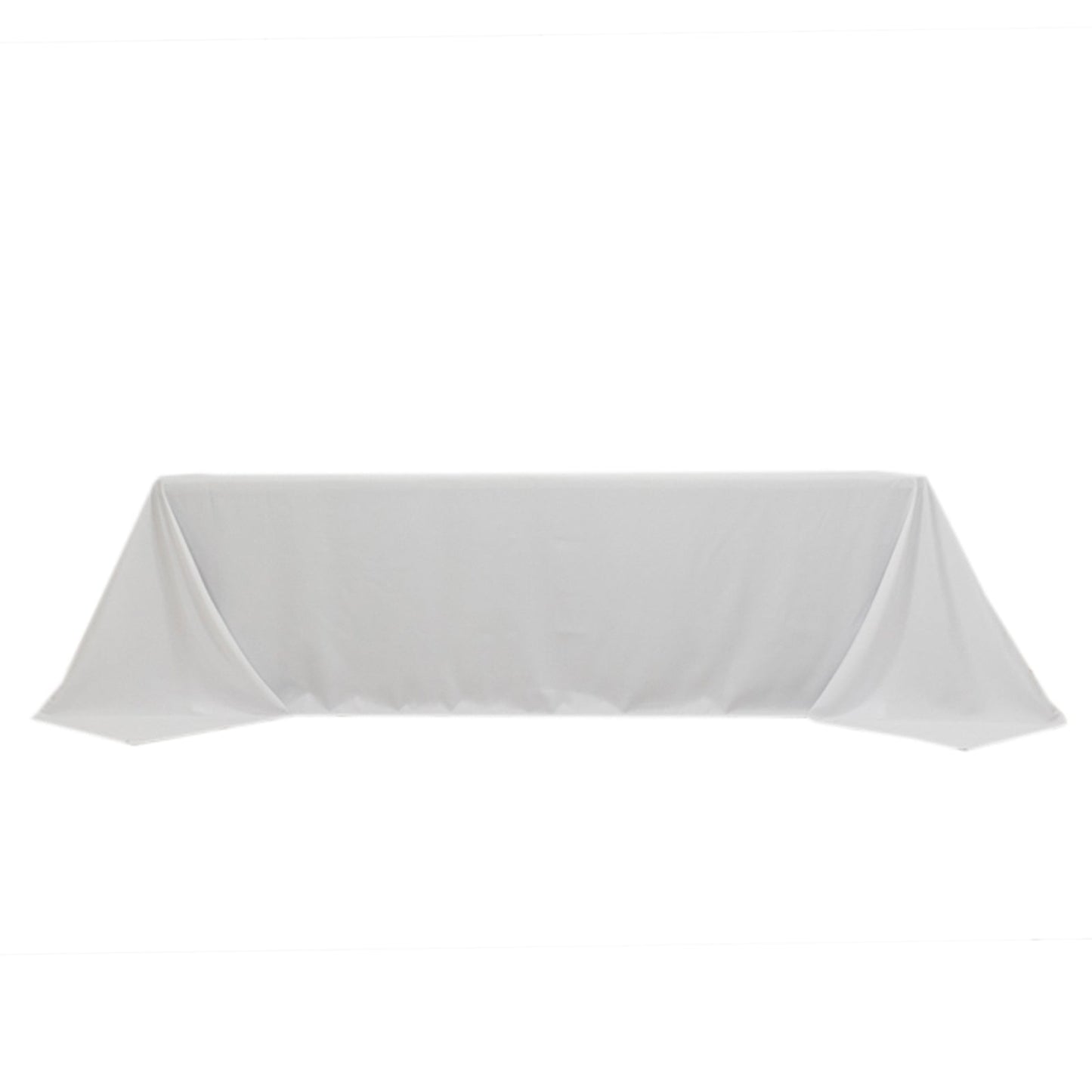 Fire Retardant Premium Polyester 90"x156" Rectangular Tablecloth White - Stylish High-Performance Seamless Table Cover for Large Gatherings