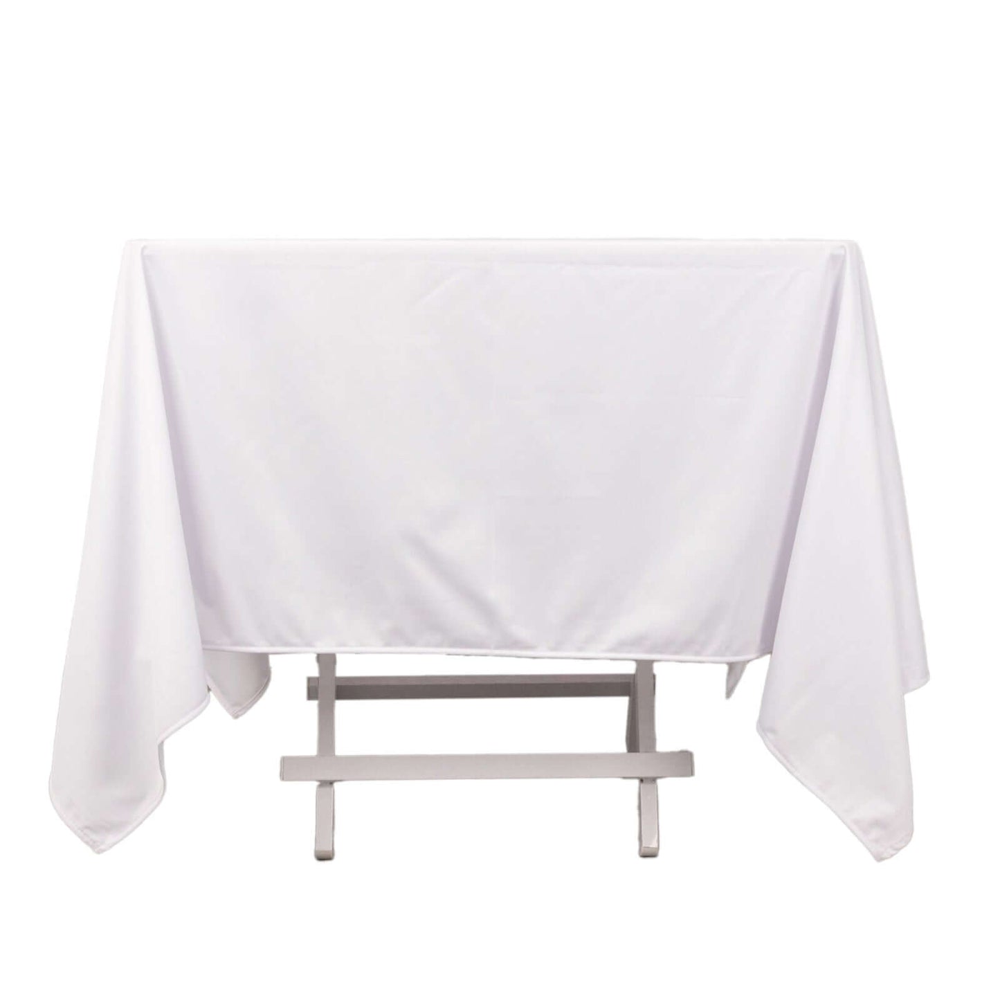 Scuba Square 70"x70" Tablecloth White - Wrinkle Free & Stain Resistant Table Cover for Weddings and Banquets