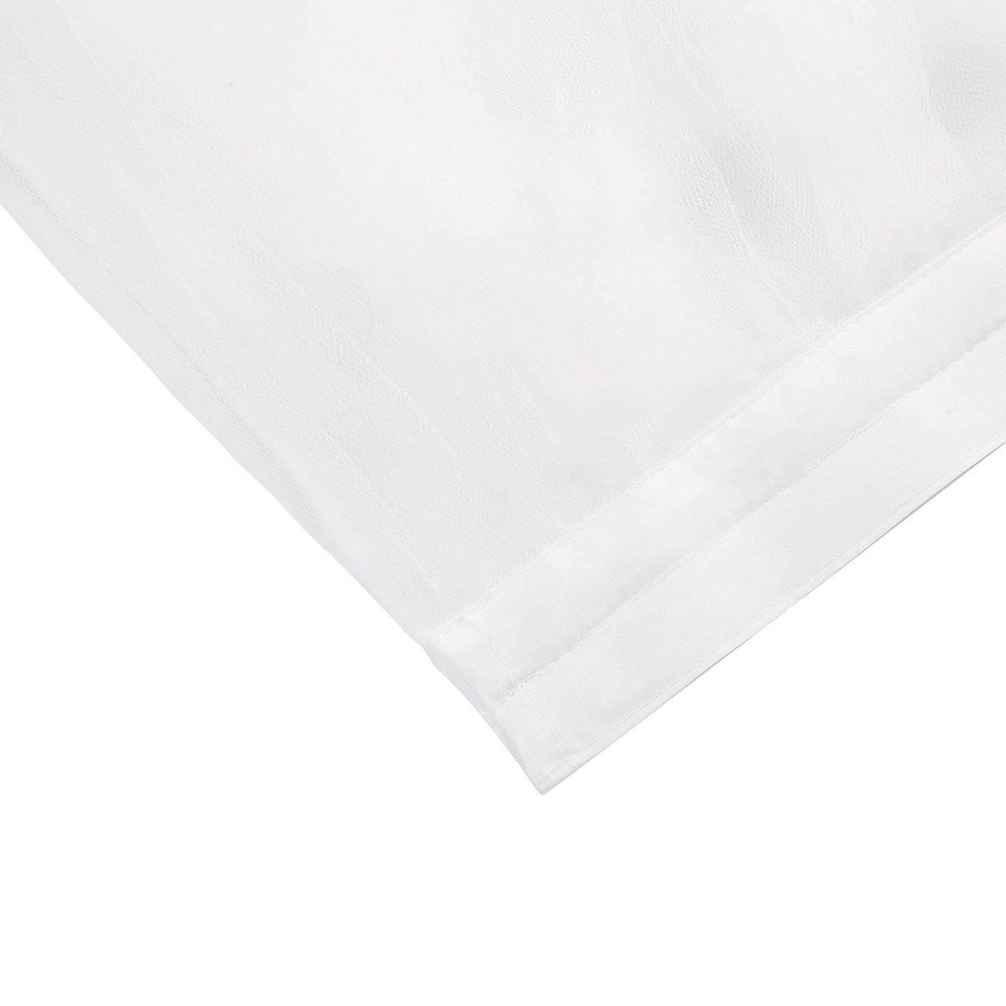 Tulle 21ft Table Skirt White - 4 Layer Pleated Tutu Chic & Soft Event Table Cover