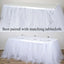 Tulle 14ft Table Skirt White - 4 Layer Pleated Tutu Chic & Soft Event Table Cover