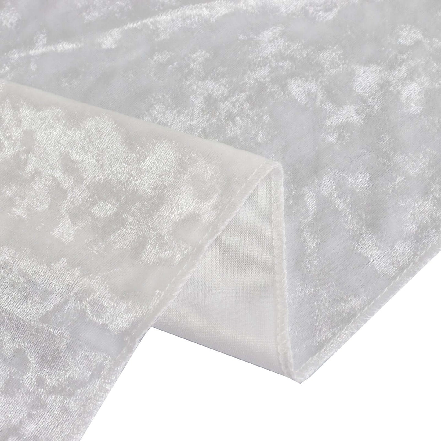 Premium Crushed Velvet 60"x102" Rectangle Tablecloth White - Reusable Soft & Classy Table Cover