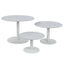 Set of 3 Wooden Pedestal Cake Stands Whitewash with Round Beaded Rim Trays - Stackable Rustic Cupcake Display 8", 10", 12"