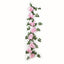 2-Pack Pink Artificial Hydrangea Garland 5.5ft â€“ Artificial Silk Floral Vine with Green Leaves