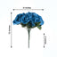 12" Royal Blue Artificial Velvet-Like Fabric Rose Flower Bouquet Bush