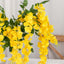 5 Pack 44" Silk Hanging Wisteria Flower Garland Vines in Yellow, 3 Strands in 1 Bush