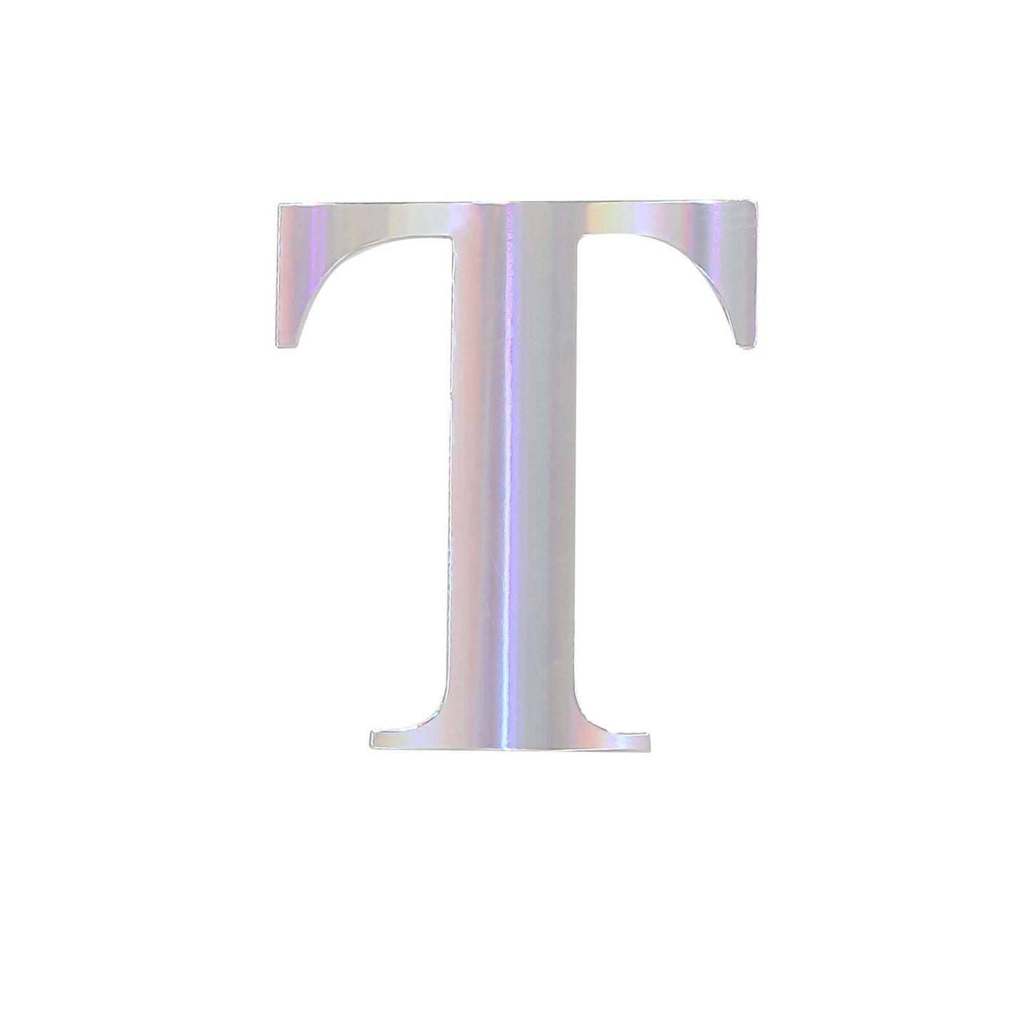 4 Pack 5" Iridescent Alphabet Stickers Banner, Customizable Stick on Letters - T