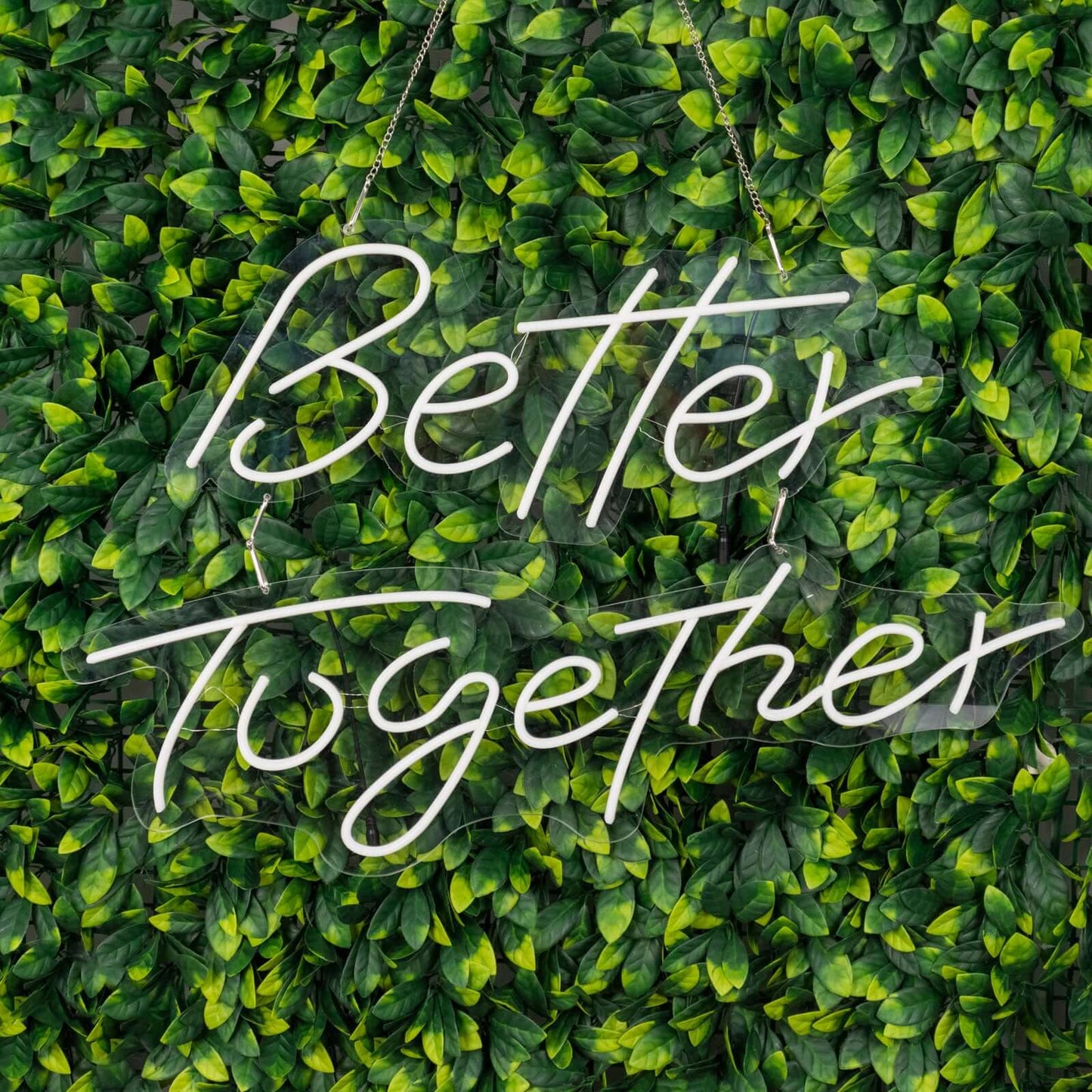 32" Better Together LED Neon Light Sign for Party or Home Wall Decor, Warm White Reusable Hanging Light With 5ft Chain