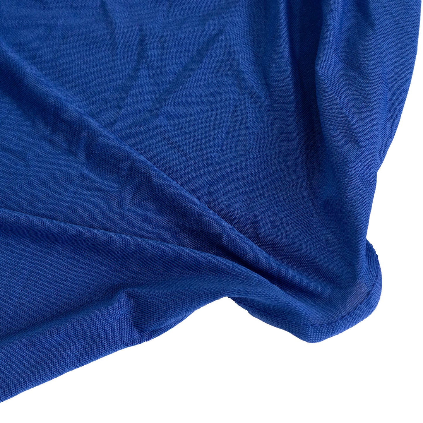 Spandex Chair Cover with Silver Rhinestone Buckled Sash Band Royal Blue - Stretch Fitted Slipcover