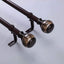 42"-126" Adjustable Curtain Rod Set, Chocolate Brown, Marble Finials
