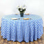 Polyester 120" Round Tablecloth White/Blue Seamless - Checkered Buffalo Plaid Table Cover