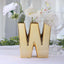 Shiny Ceramic Vase Letter "W" Gold Plated - Chic Bud Planter Pot for Events & Decor 6"