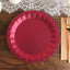 25-Pack Paper 9" Round Dinner Plates in Burgundy with Geometric Prism Rim - Disposable 400GSM Party Plates