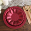 25-Pack Paper 7" Round Dessert Plates in Burgundy with Geometric Prism Rim - Disposable 400GSM Appetizer Salad Plates