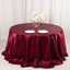 Satin 132" Round Tablecloth Burgundy - Stylish Seamless Table Cover