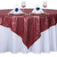 Sequin 72"x72" Table Overlay Square Tablecloth Burgundy - Sparkly Table Cover