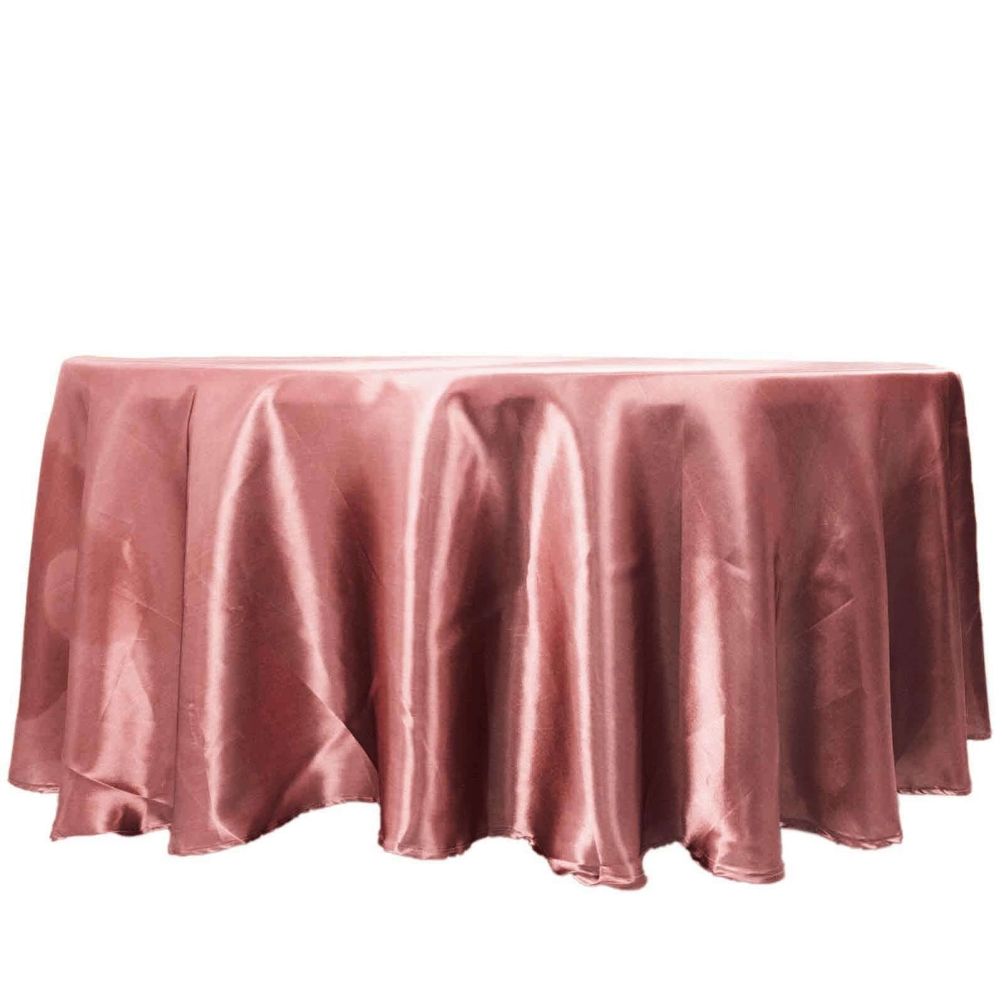 Satin 108" Round Tablecloth Cinnamon Rose - Smooth and Lustrous Table Cover