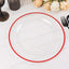 10-Pack Plastic 10" Round Dinner Plates in Clear with Red Rim - Disposable Party Plates for Classy Banquets & Special Occasions