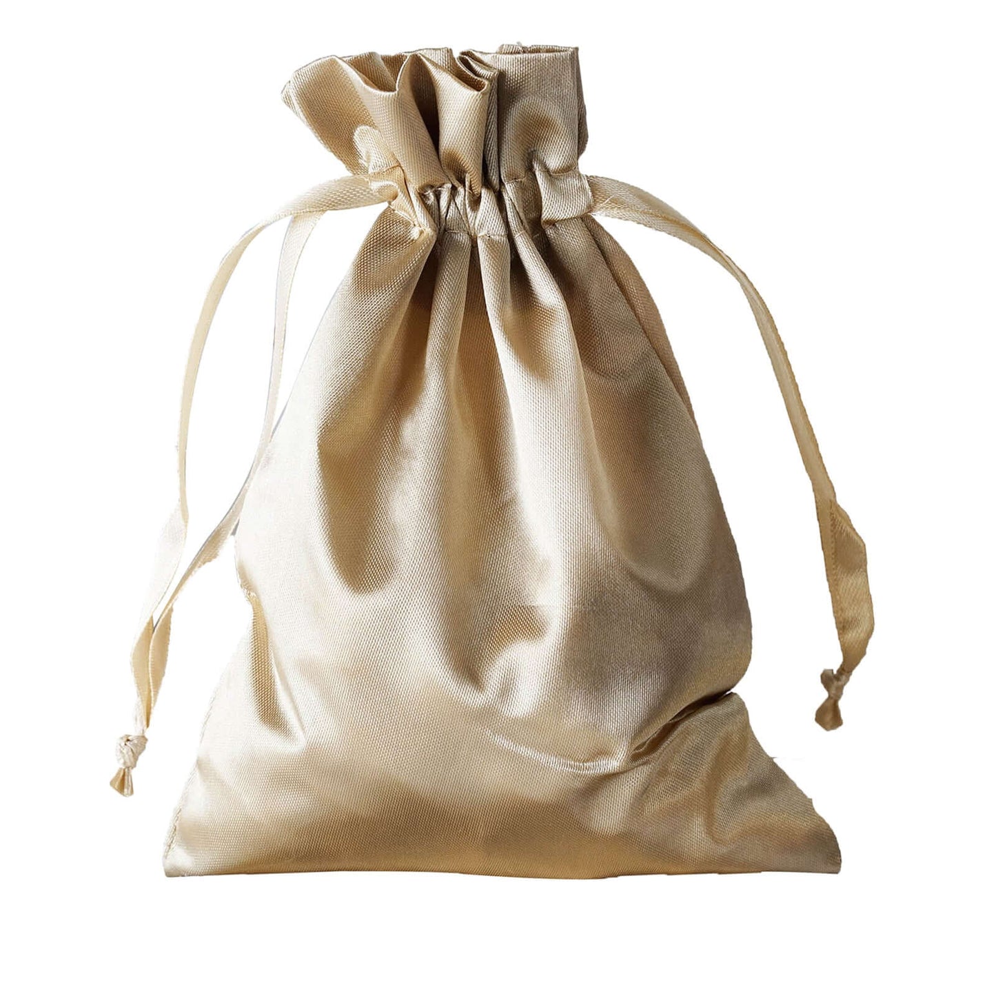 12 Pack 5"x7" Champagne Satin Drawstring Wedding Party Favor Gift Bags