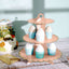 3-Tier Cardboard Cupcake Stand Blush - Sturdy & Collapsible Dessert Treat Tower with Gold Scalloped Rim for Baby Shower Wedding & Party Decor 13"