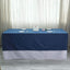 Polyester 90"x132" Rectangle Tablecloth Dark Denim Blue - Seamless Faux Denim Design for Classy Celebrations
