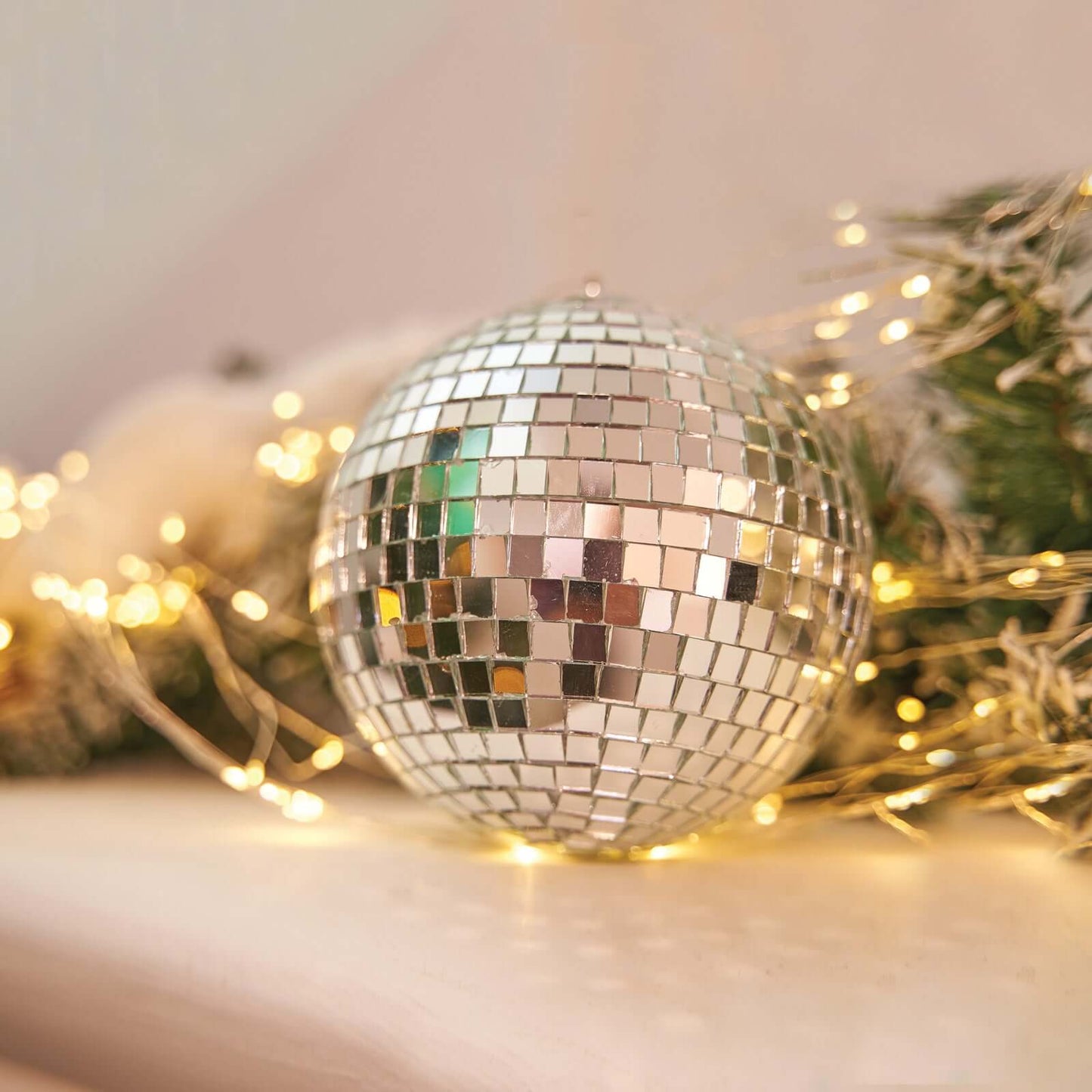 24" Large Silver Foam Disco Mirror Ball With Hanging Swivel Ring, Holiday Party Decor
