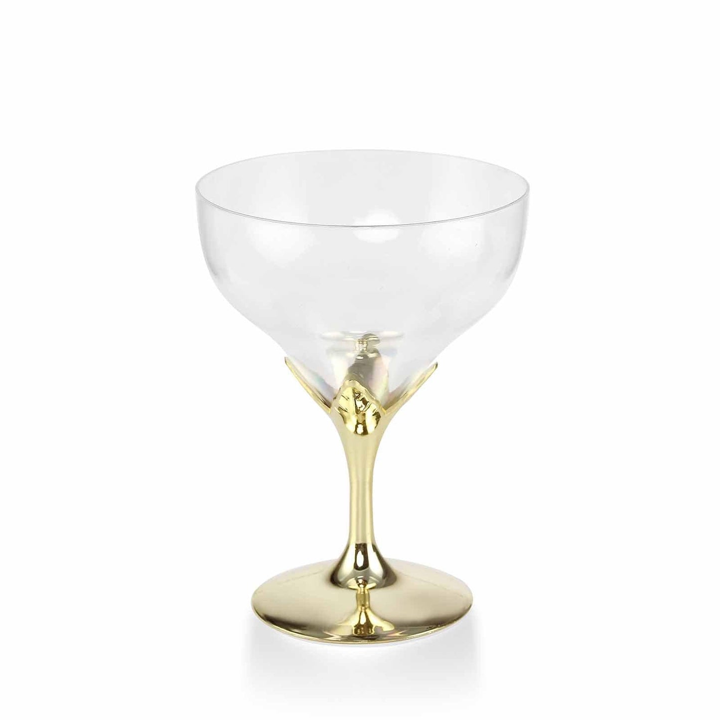 6-Pack Plastic Champagne Glasses Gold Hard Material - Durable Disposable Goblets for Wine 5oz