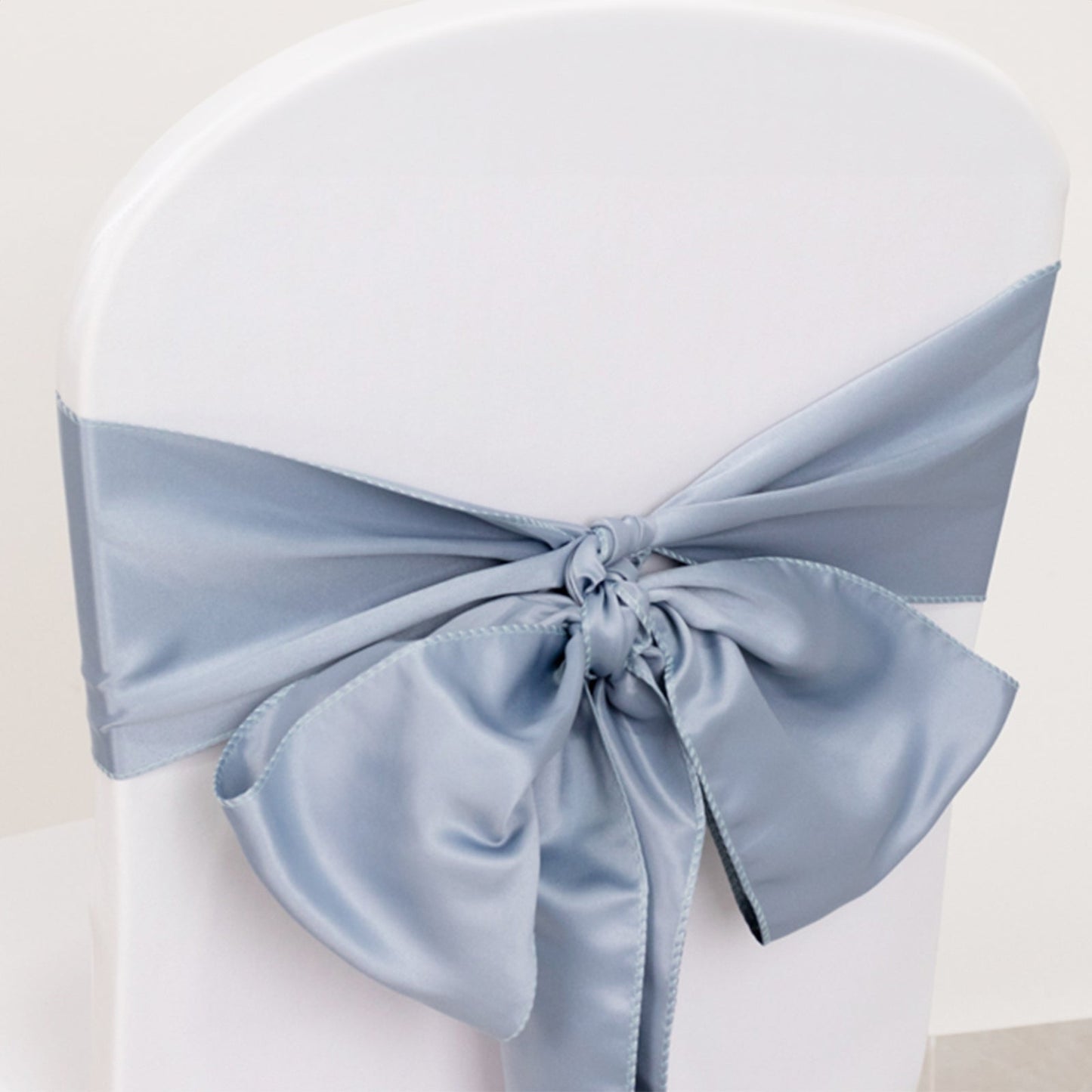 5 Pack Lamour Satin 6"x106" Chair Sashes Dusty Blue - Stylish Reusable Decorative Bows