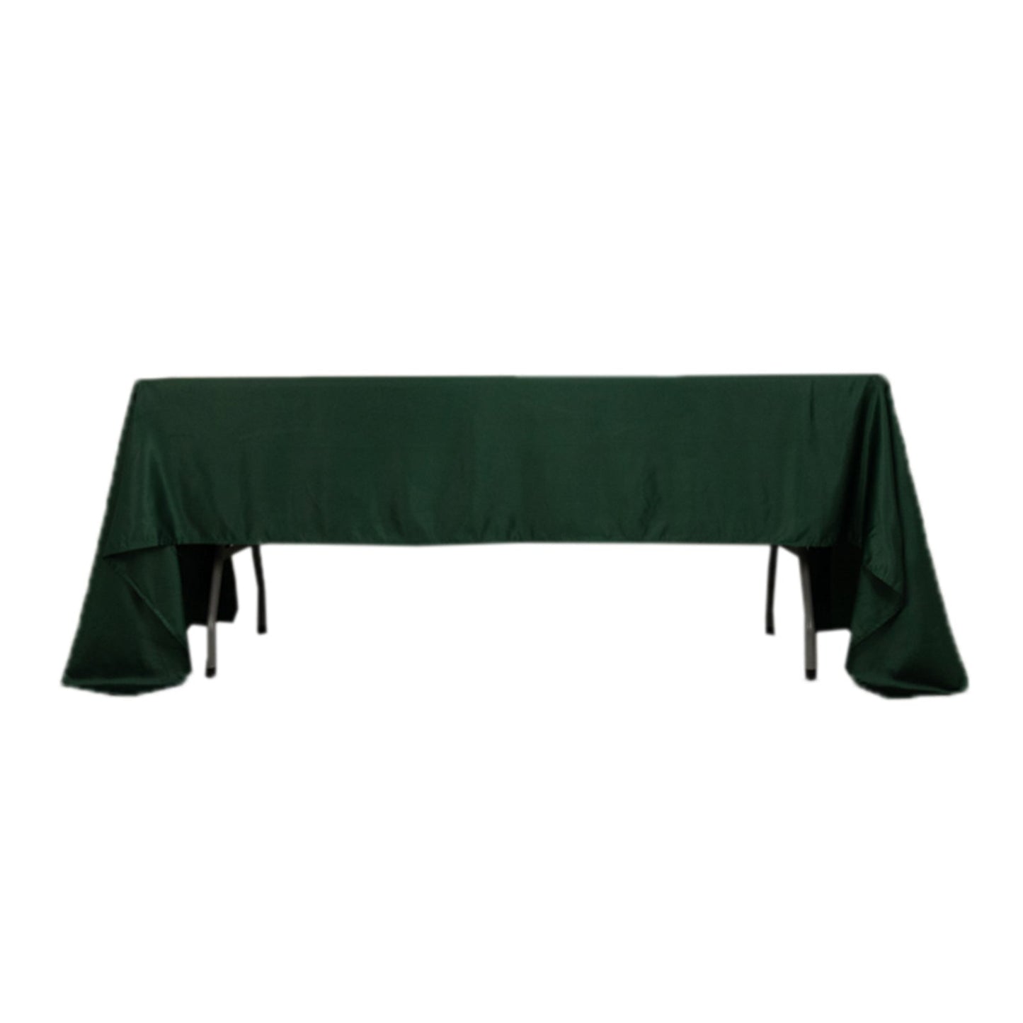 Lamour Satin 60"x126" Rectangle Tablecloth Hunter Emerald Green - Soft & Silk-Like Table Cover