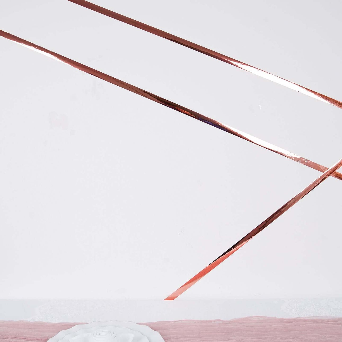 100 Yds 3/4" Rose Gold Metallic Film Tape Adhesive, DIY Floral Wrap Craft Decor Tape - Polyester with Acrylic