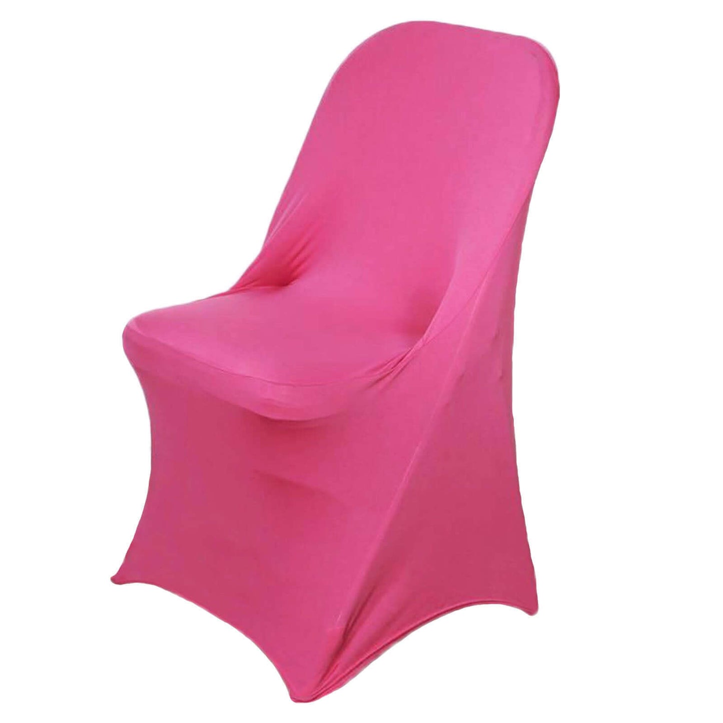 Stretch Spandex Chair Cover Fuchsia for Folding Chairs - Reusable & Wrinkle-Resistant 160GSM Fitted Slipcover