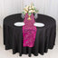 Sequin Mesh 12"x108" Table Runner Fuchsia Stylish Wave Embroidery