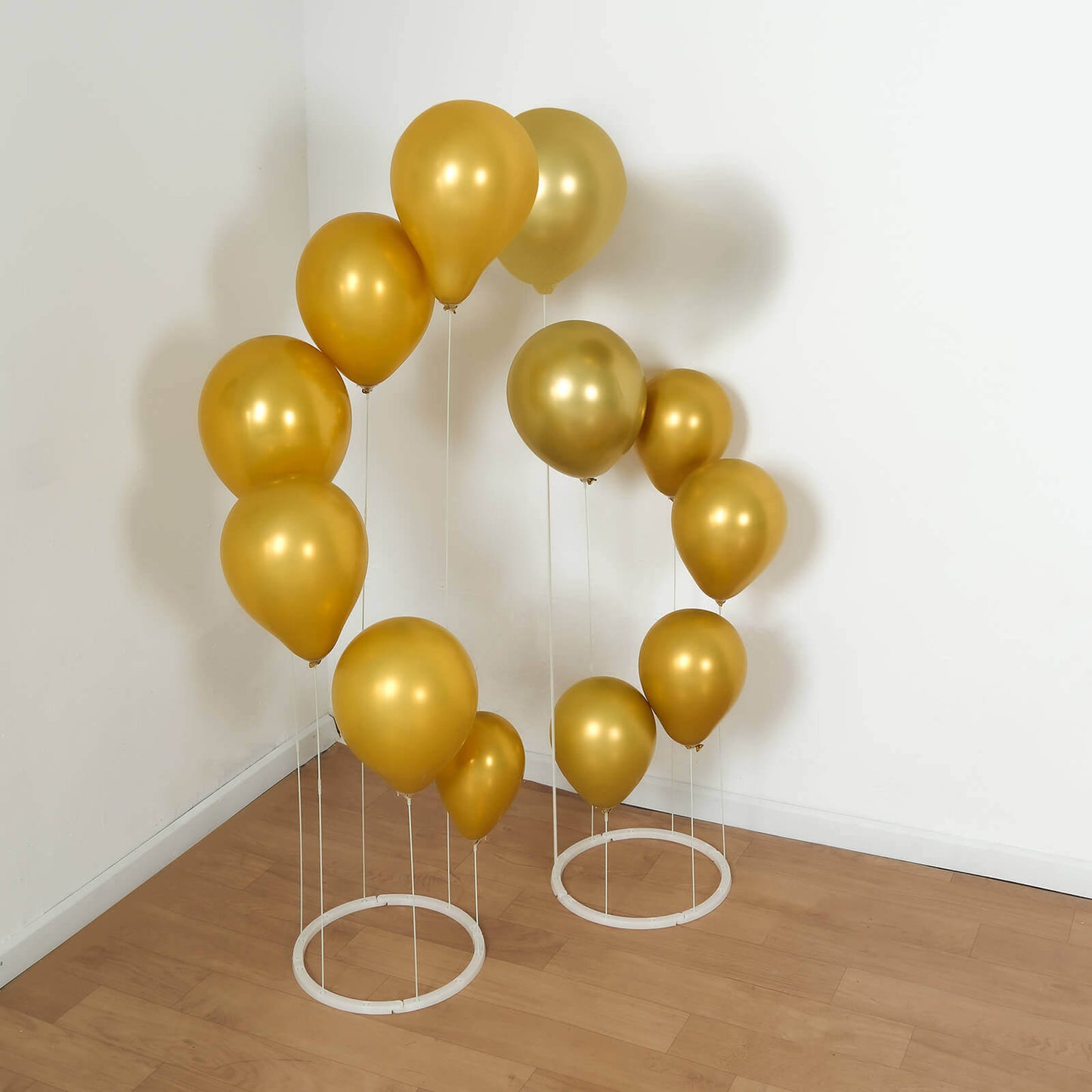 2-Pack 3ft Floating Balloon Floor Stand Kit â€“ White Spiral Balloon Holder with Round Base for Party Decorations