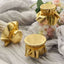 6-Pack Jar Covers Metallic Gold Round Lame Fabric Design with Satin Tie String - DIY Party Favors & Craft Supplies 6"