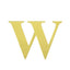 4-Pack Stickers Banner Custom Alphabet "W" Design Gold - Text Stick-On Decorative Letters 5"