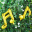 6 Pack Metallic Gold Single and Double Music Note Mylar Foil Balloons