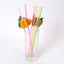 50-Pack Tropical Fruit Drinking Straws Multi-Colored - Disposable Straws for Summer Drinks 10"