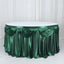 Satin 14ft Table Skirt Hunter Emerald Green - Pleated Double Drape Table Cover